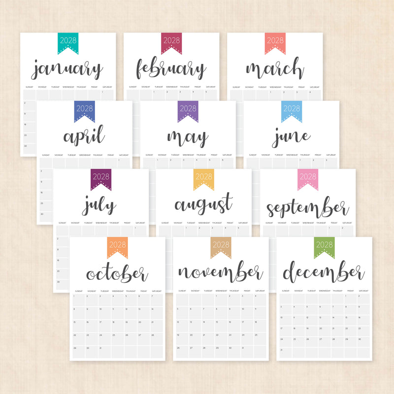 2028 calendar printable
