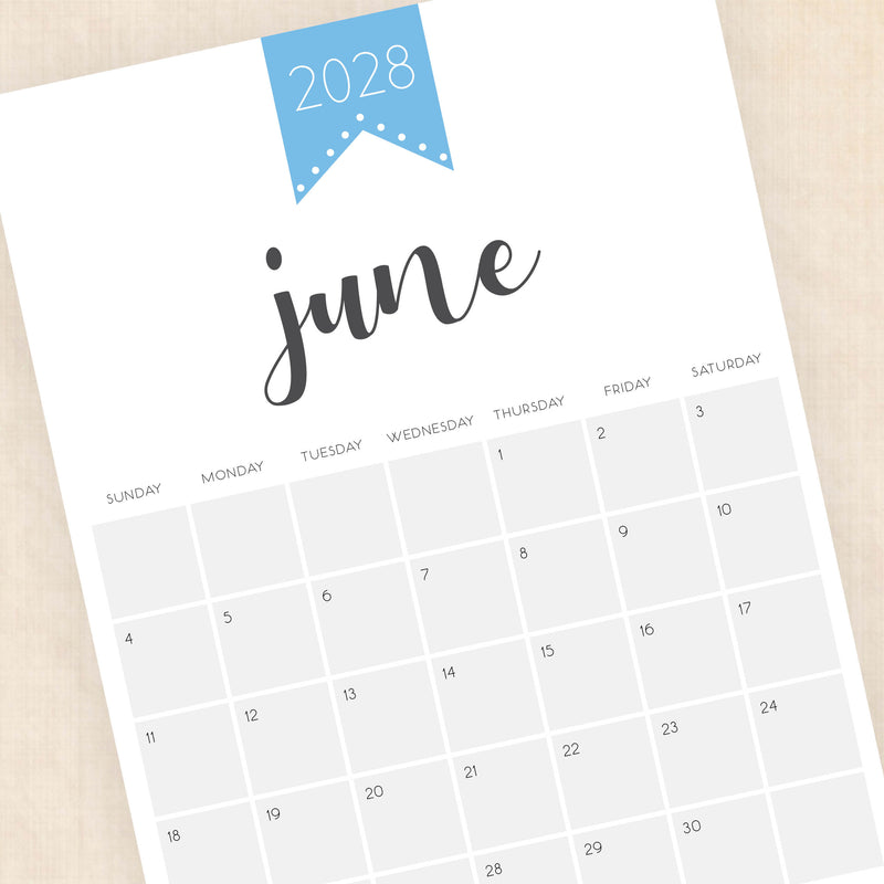 2028 calendar printable