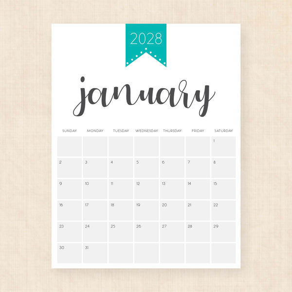 2028 calendar printable