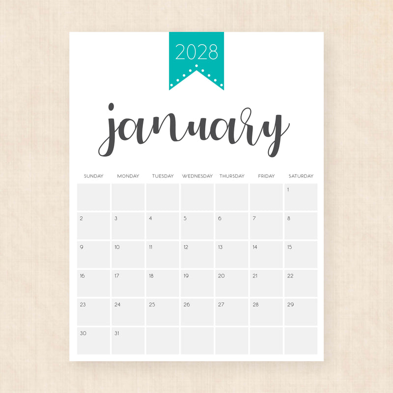 2028 calendar printable