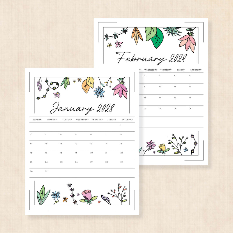 2028 calendar printable