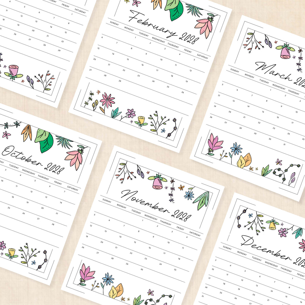 2028 calendar printable