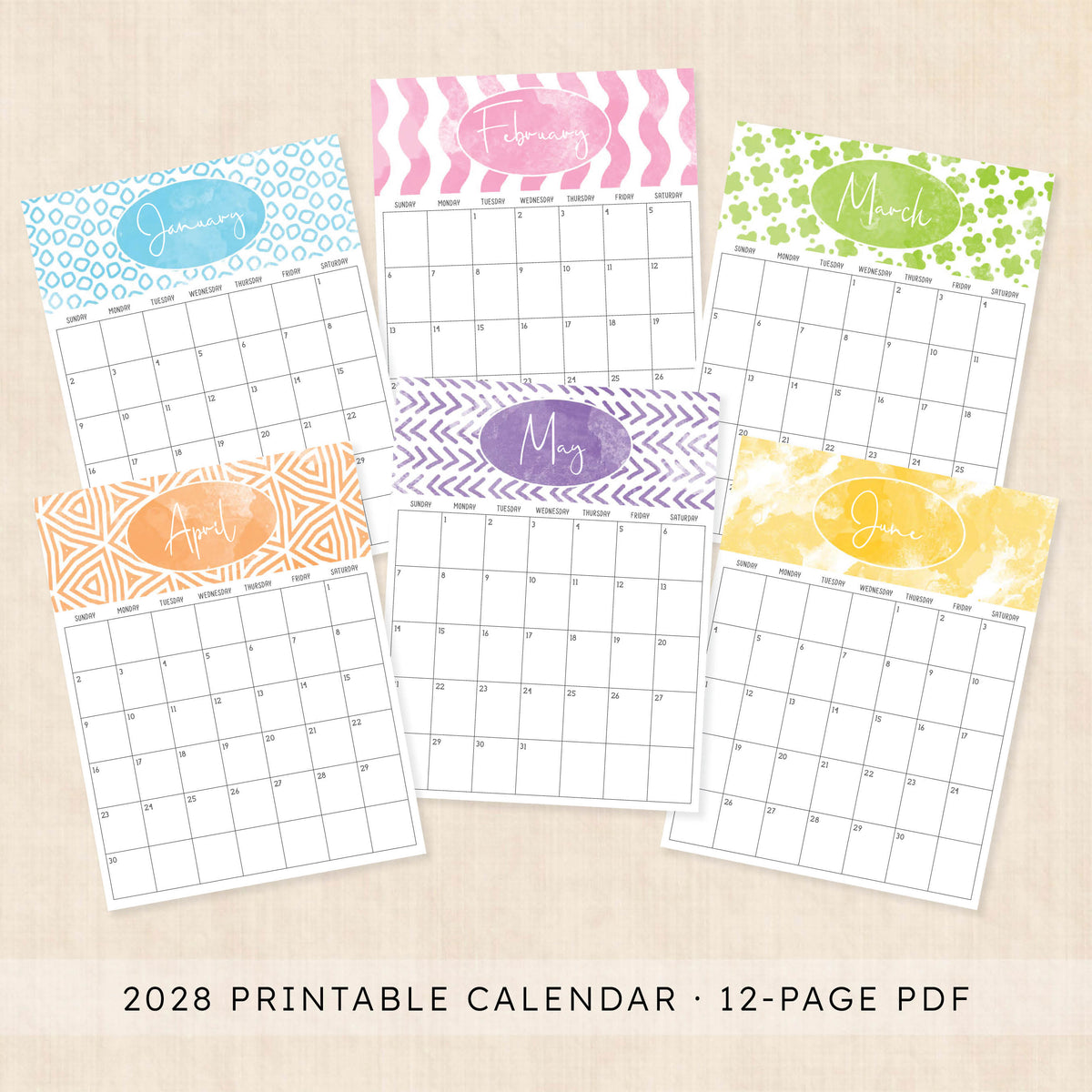 2028 calendar printable