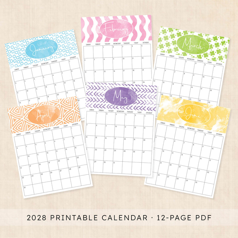 2028 calendar printable