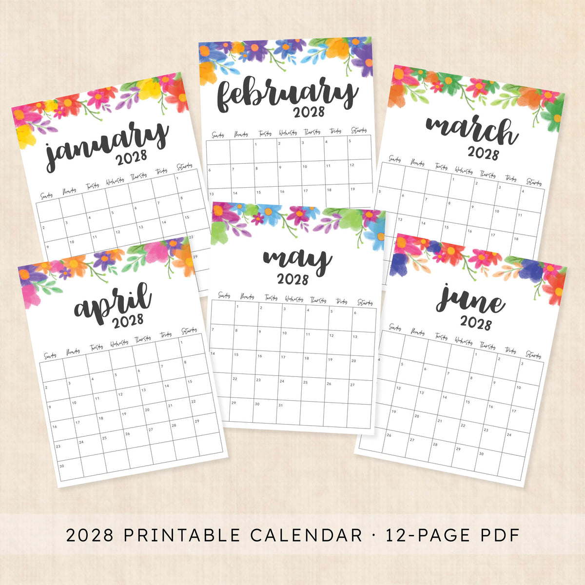 2028 calendar printable