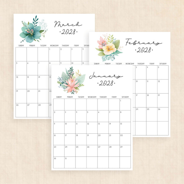 2028 calendar printable