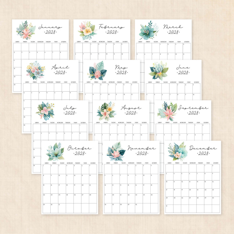 2028 calendar printable