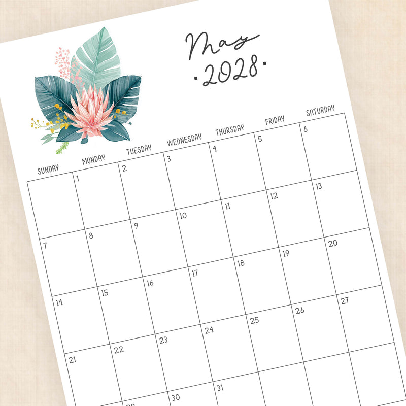 2028 calendar printable