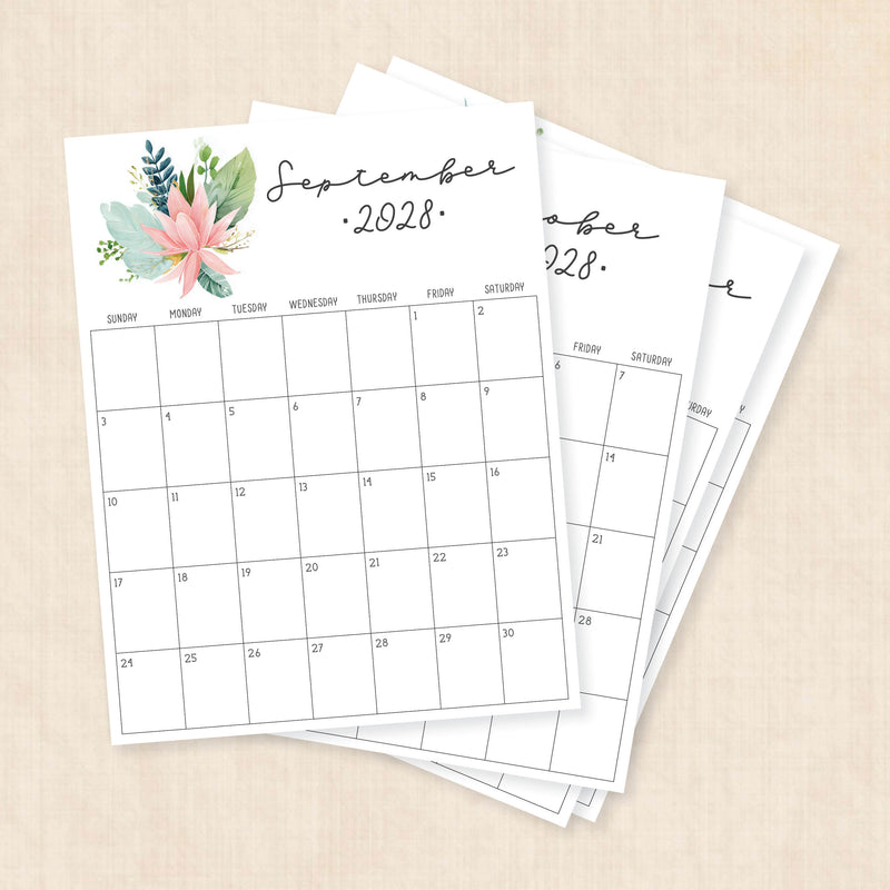2028 calendar printable