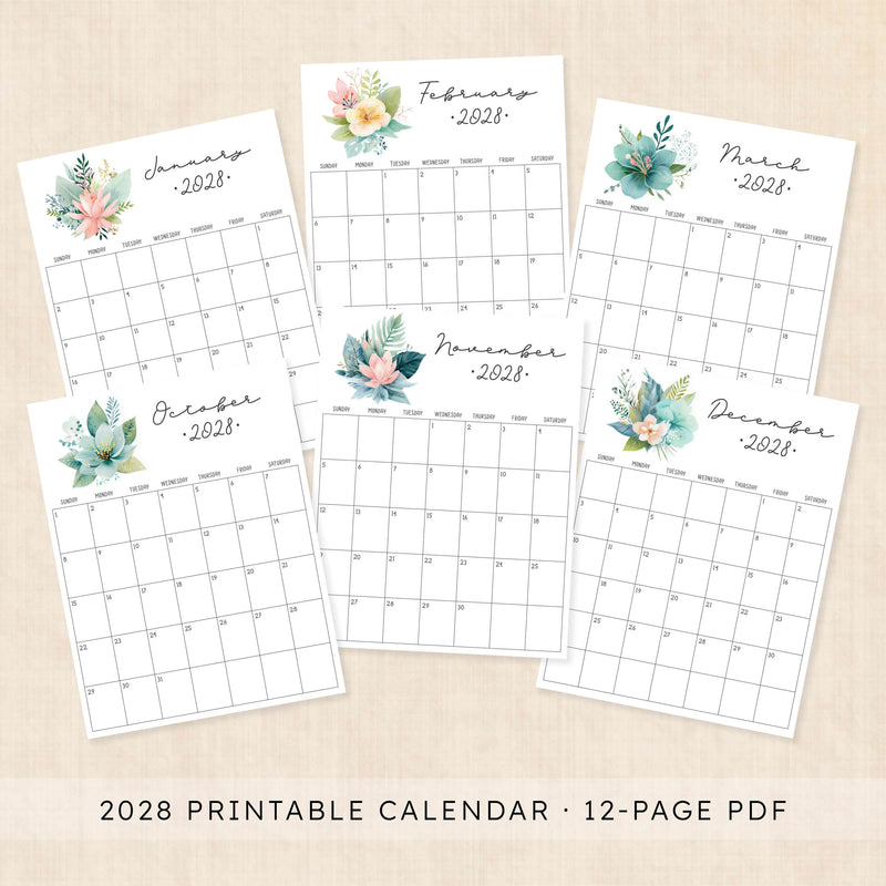 2028 calendar printable