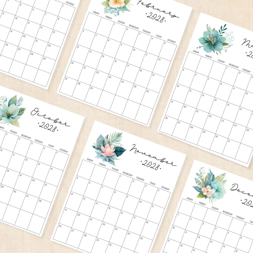 2028 calendar printable