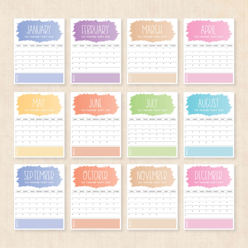 2028 calendar printable
