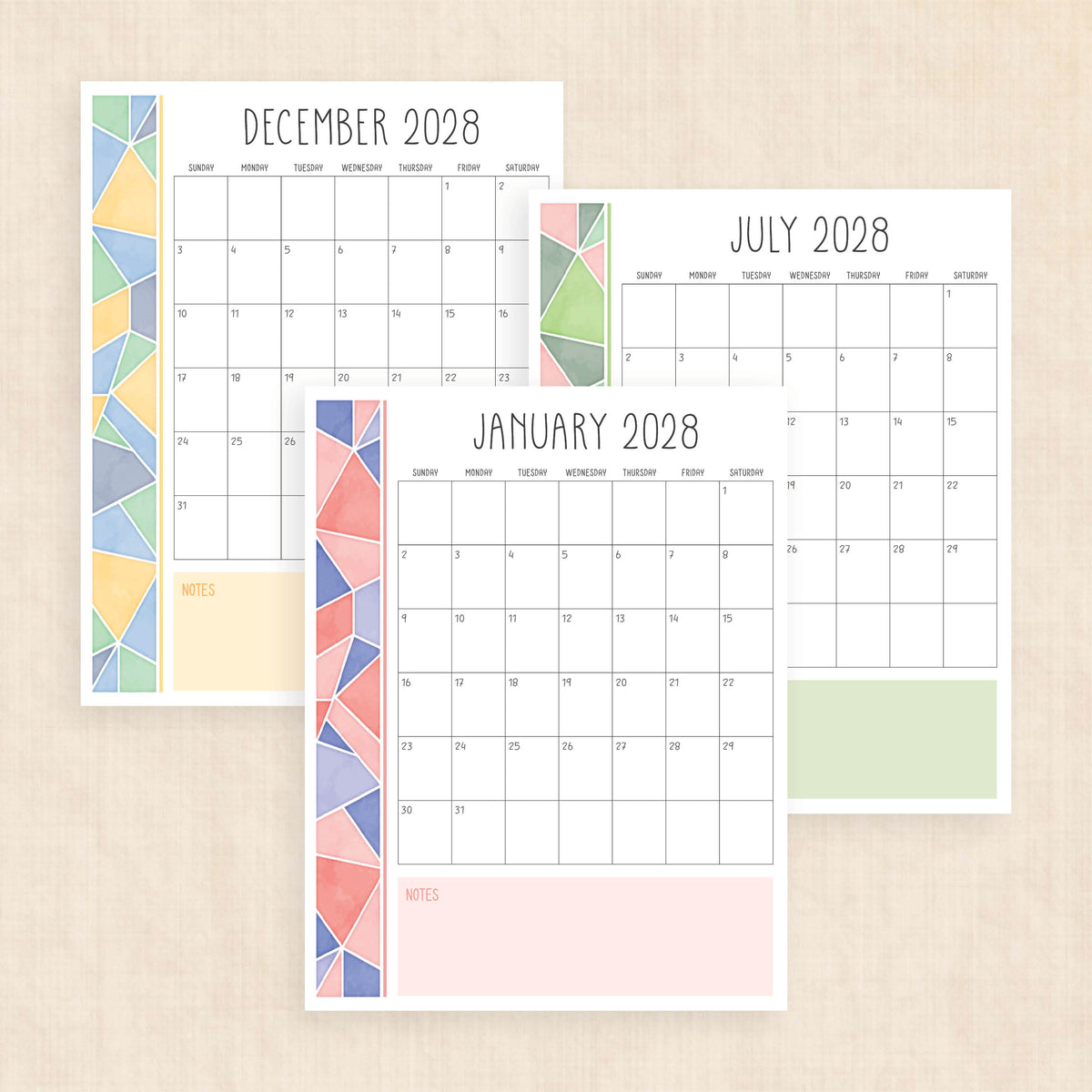 2028 calendar printable