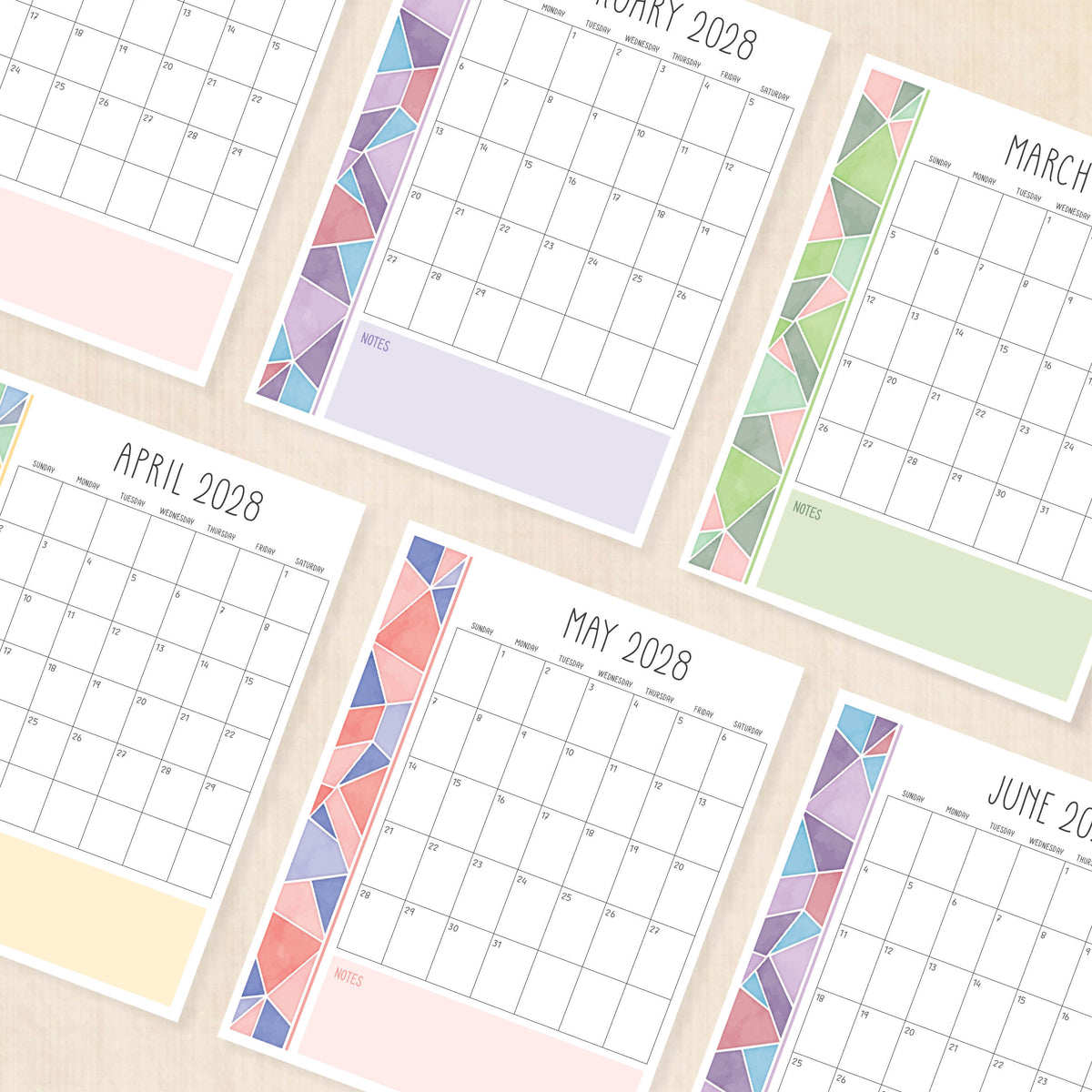 2028 calendar printable