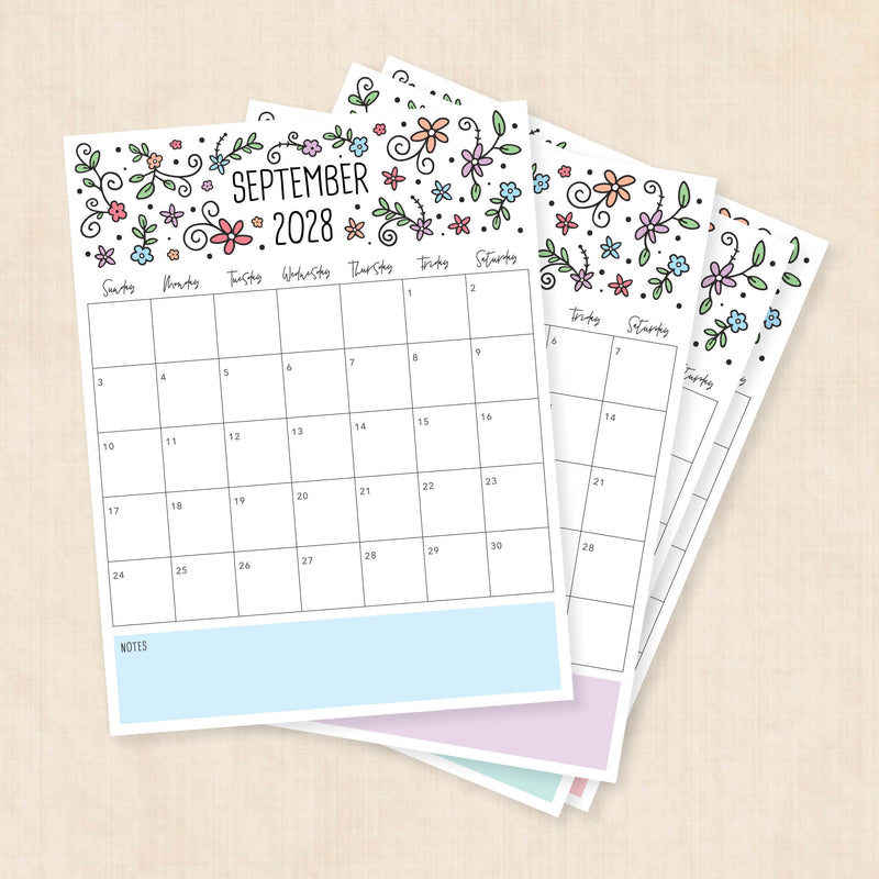 2028 calendar printable