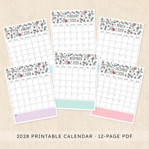 2028 calendar printable
