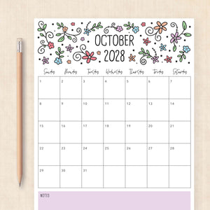 2028 calendar printable