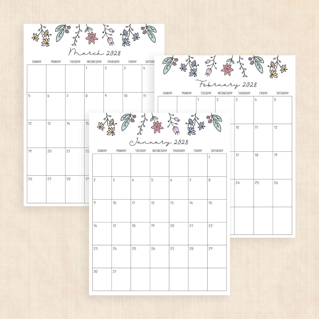 2028 calendar printable