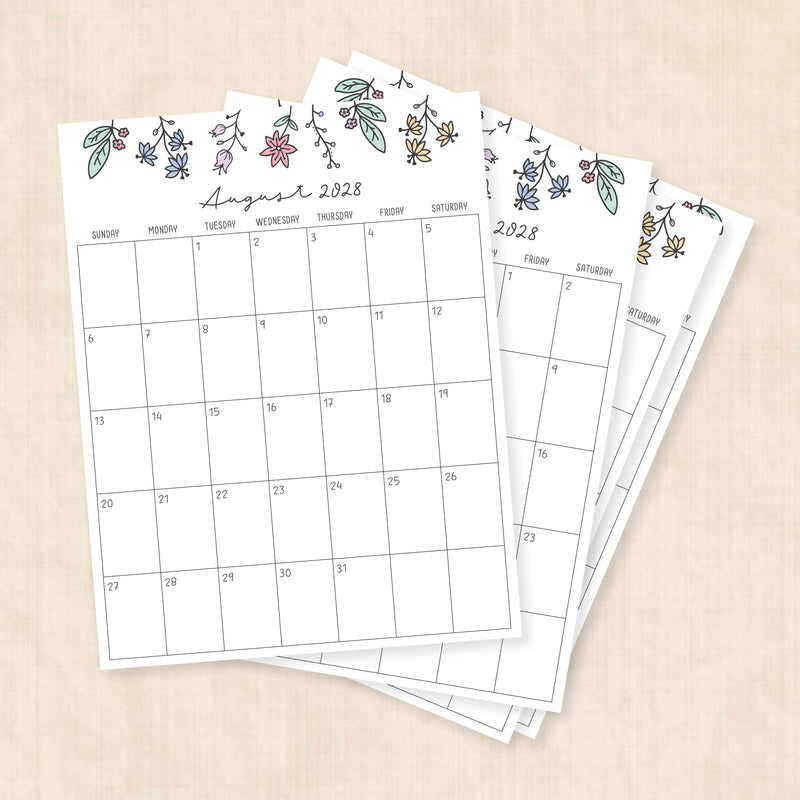 2028 calendar printable