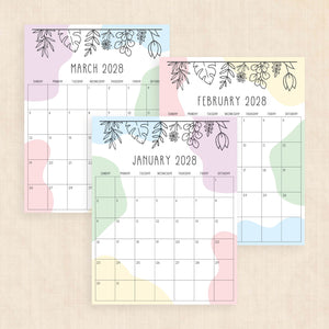 2028 calendar printable