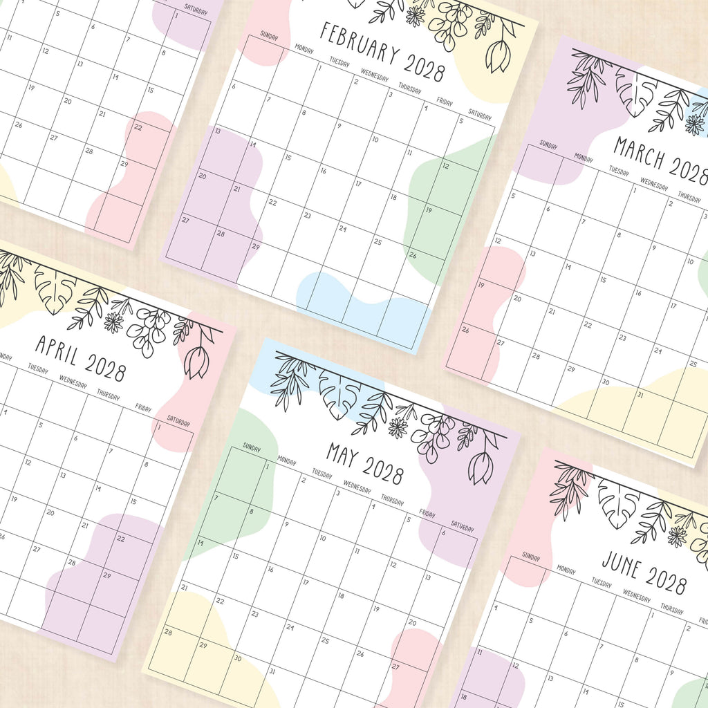 2028 calendar printable
