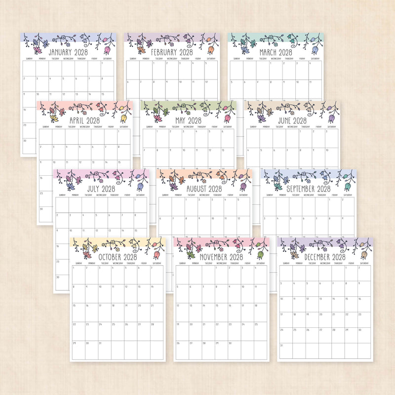 2028 calendar printable