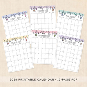 2028 calendar printable