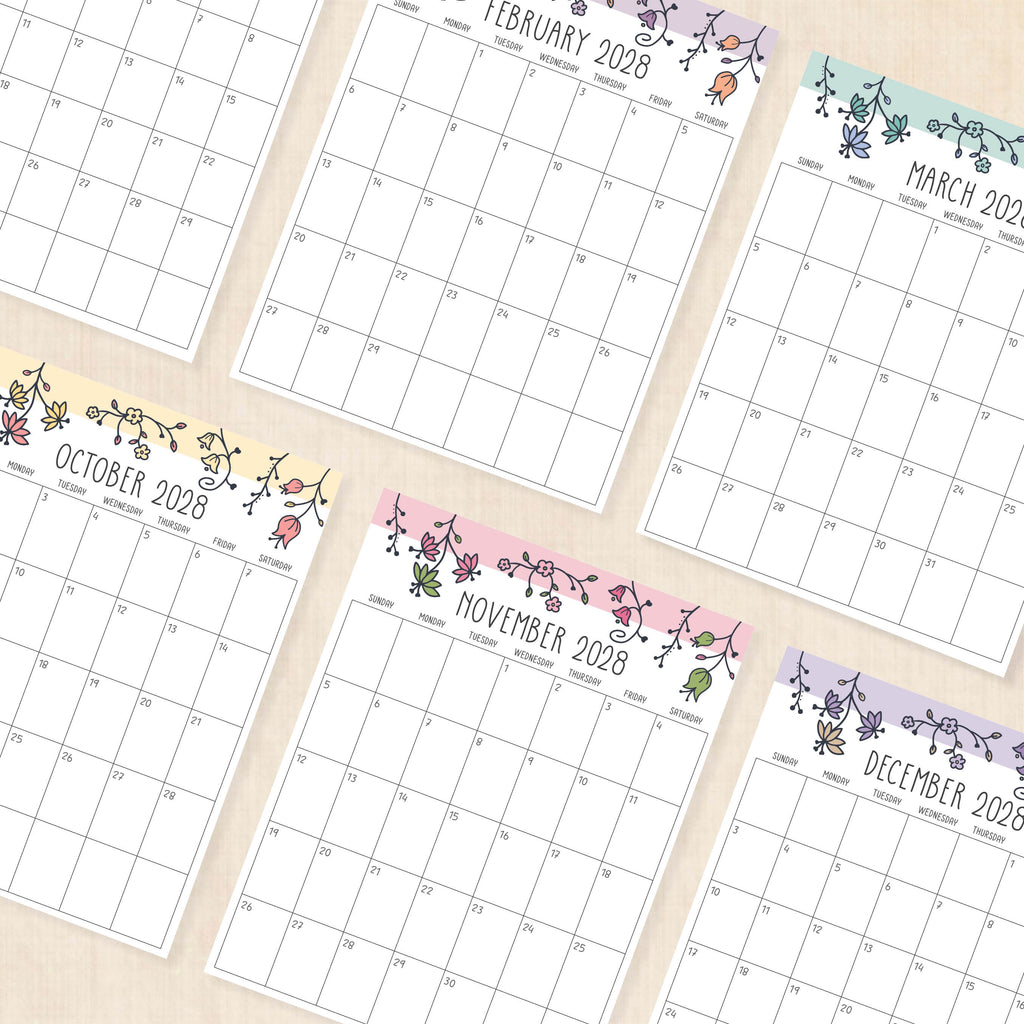 2028 calendar printable