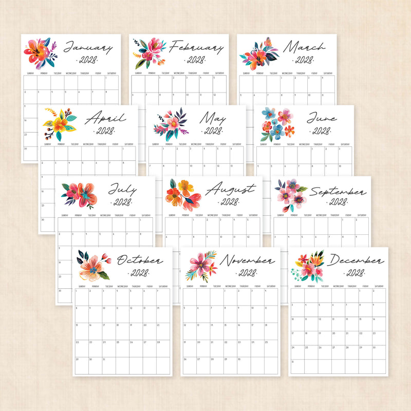 2028 calendar printable