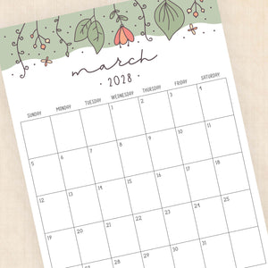 2028 calendar printable