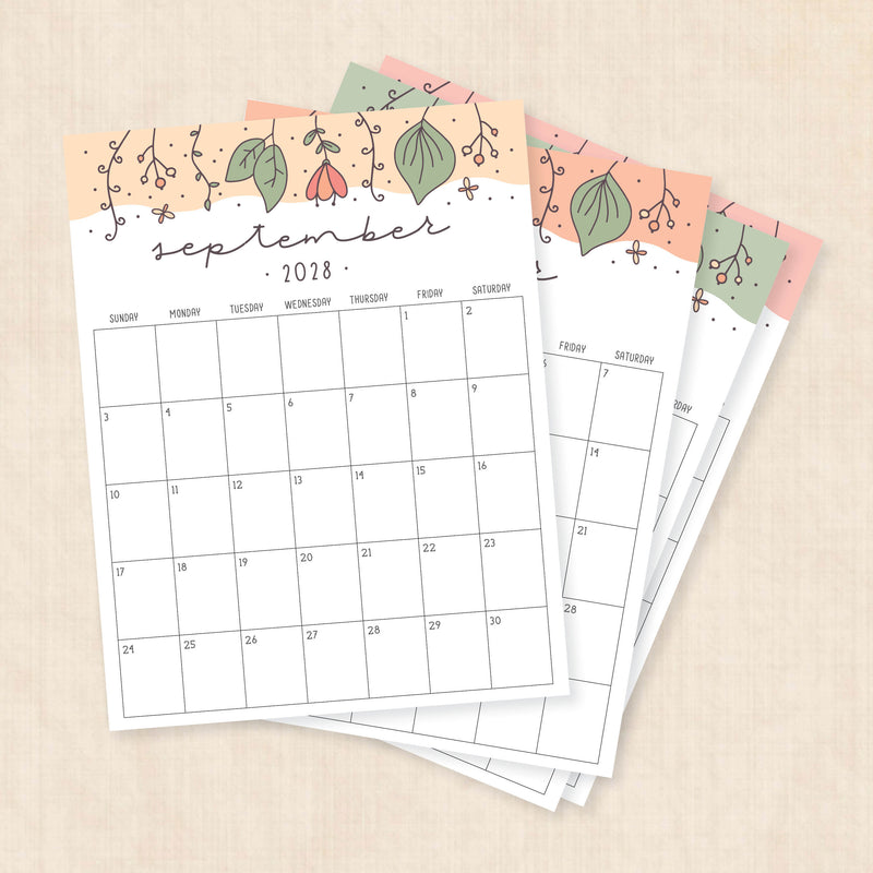 2028 calendar printable