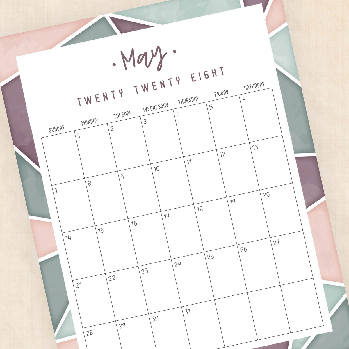 2028 calendar printable