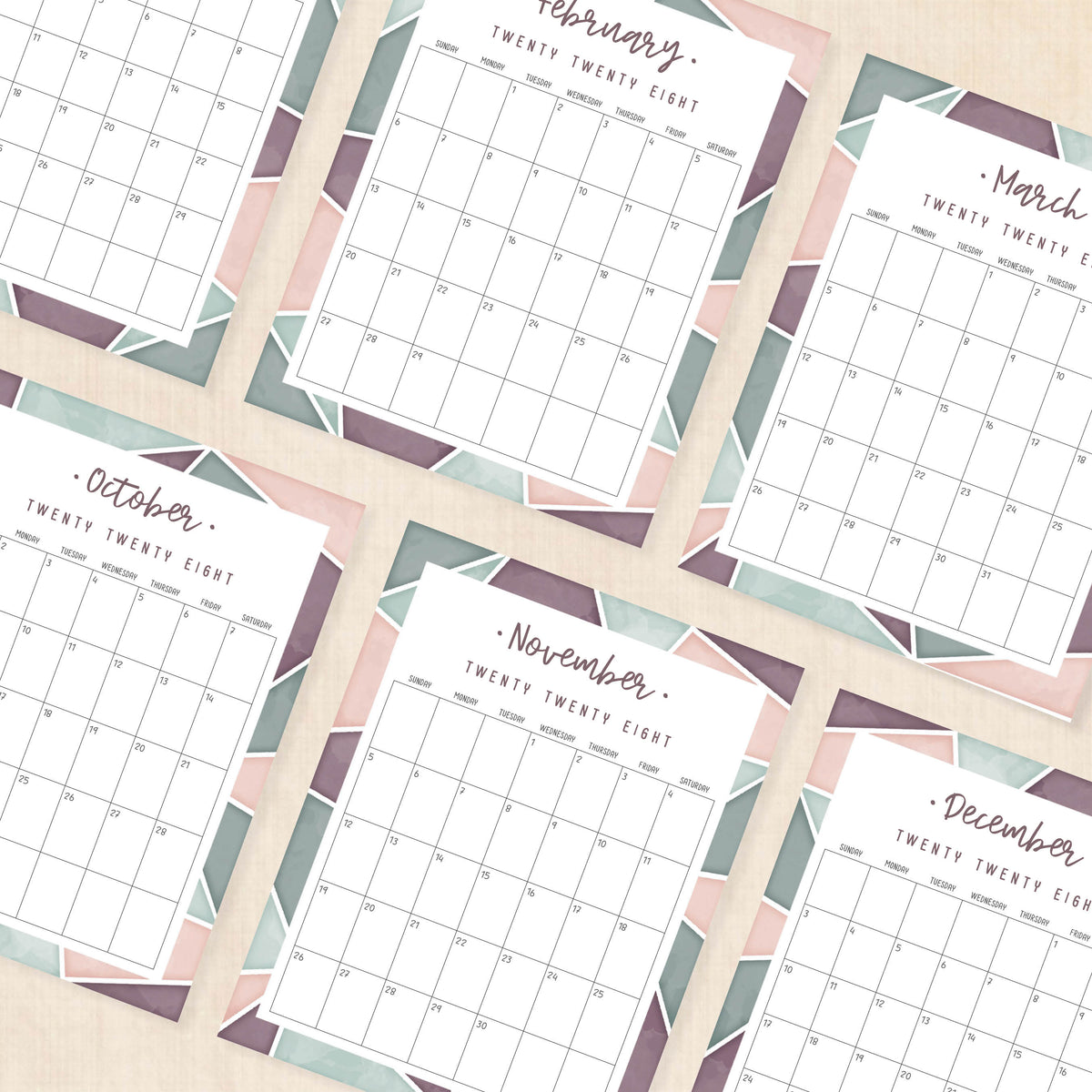 2028 calendar printable