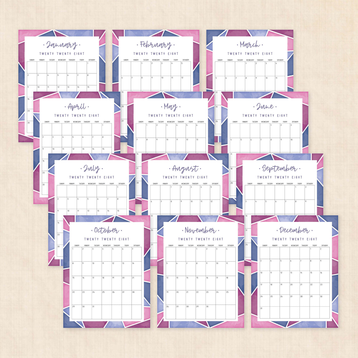 2028 calendar printable