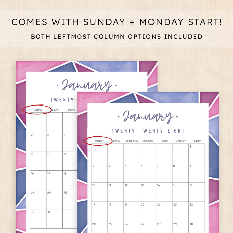 2028 calendar printable
