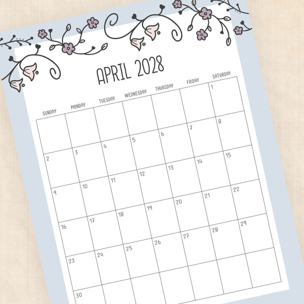 2028 calendar printable