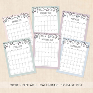 2028 calendar printable