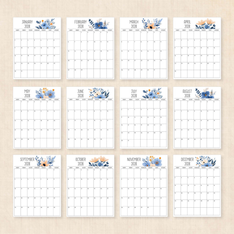 2028 calendar printable