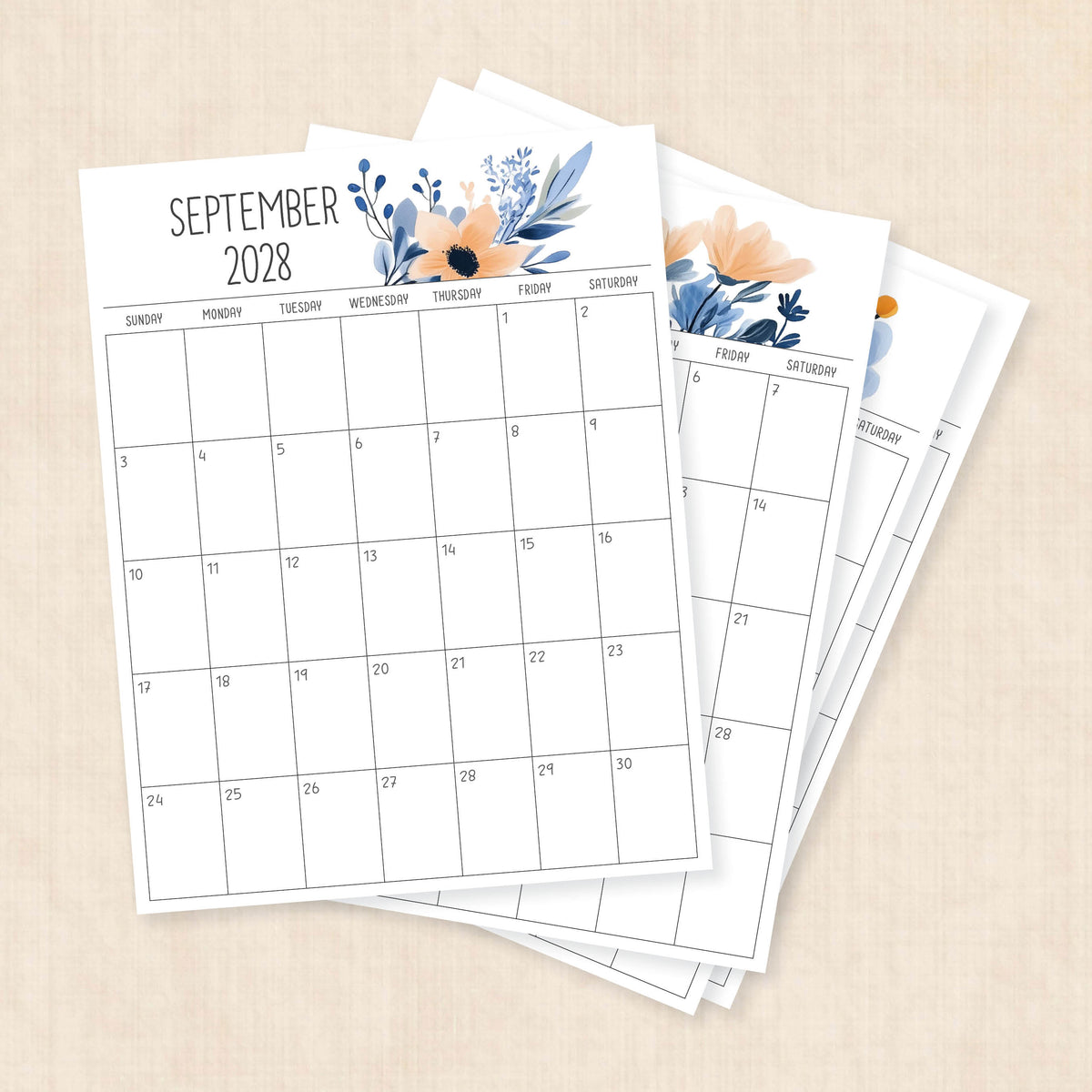 2028 calendar printable