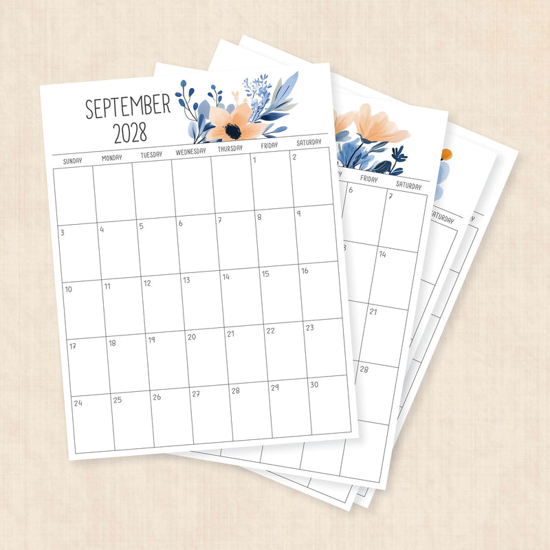 2028 calendar printable