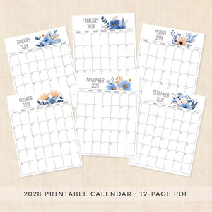 2028 calendar printable