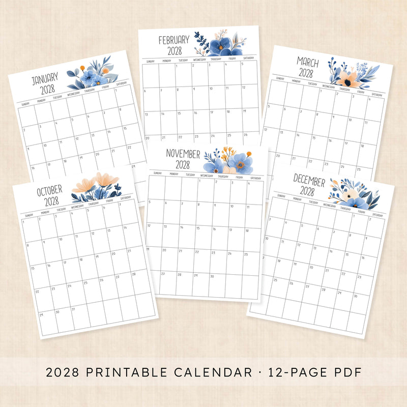 2028 calendar printable