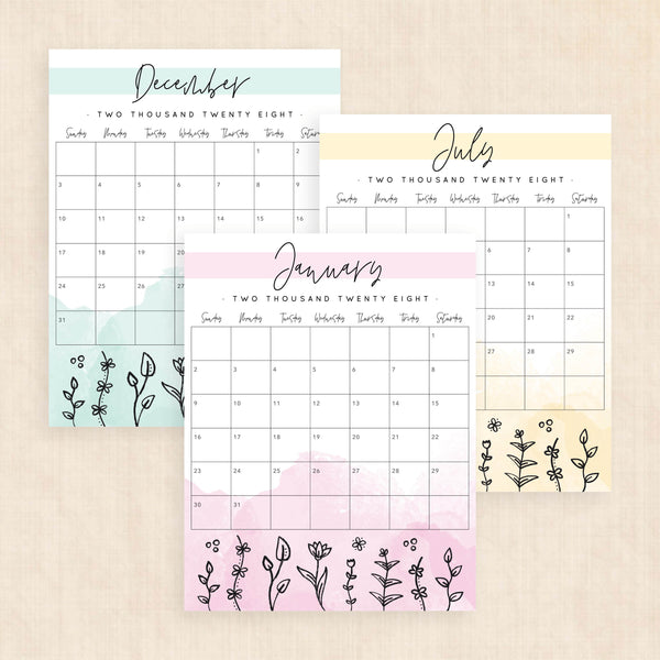 2028 calendar printable