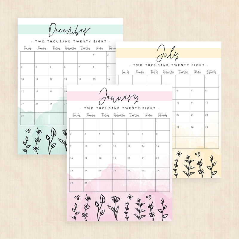 2028 calendar printable