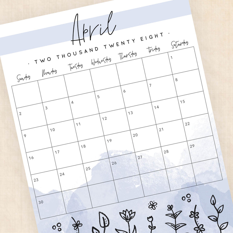 2028 calendar printable