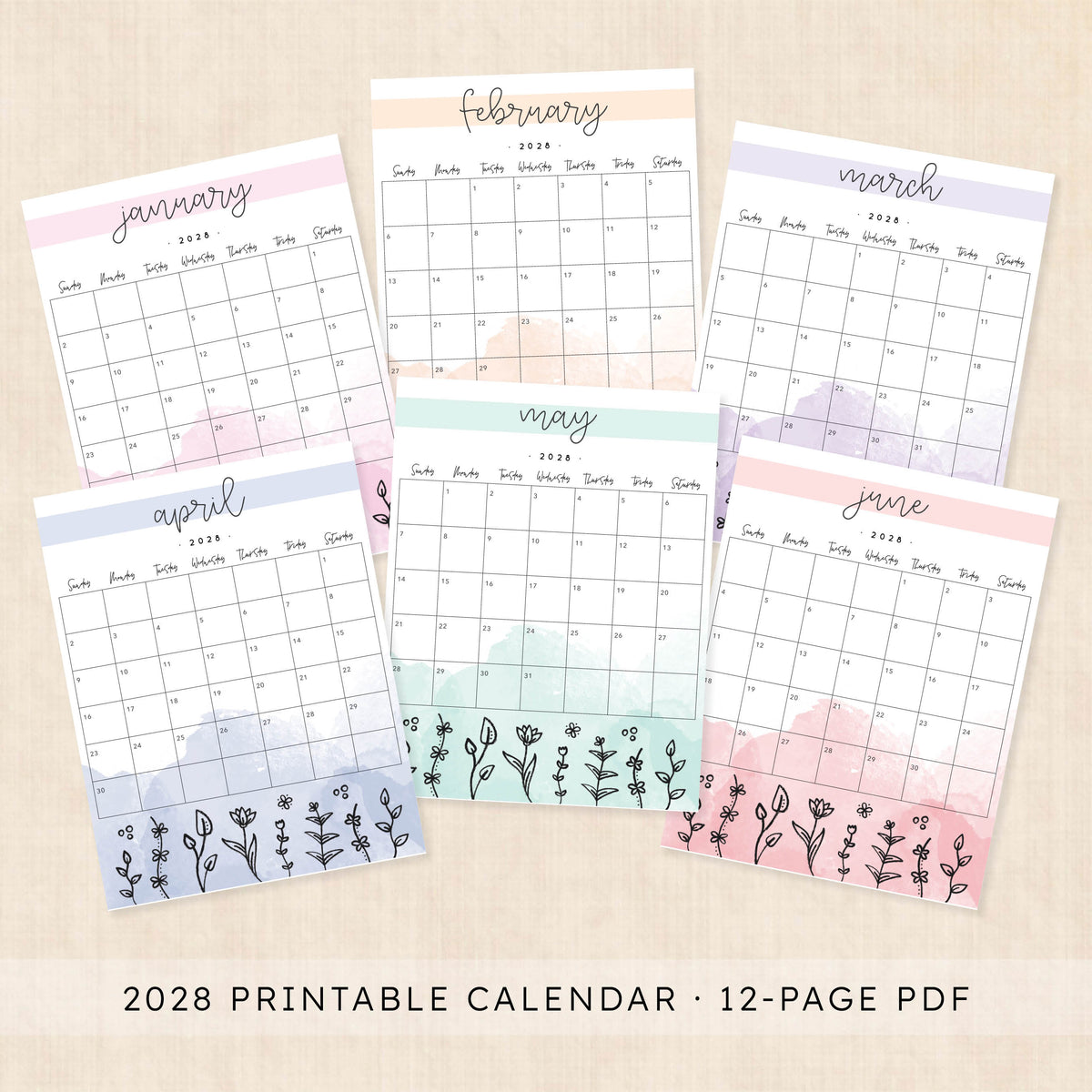 2028 calendar printable