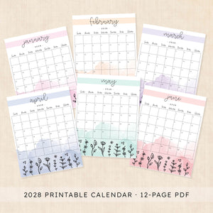 2028 calendar printable