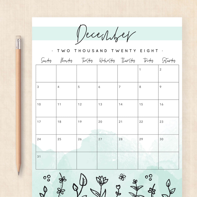 2028 calendar printable