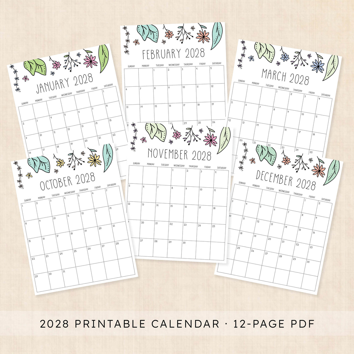 2028 calendar printable