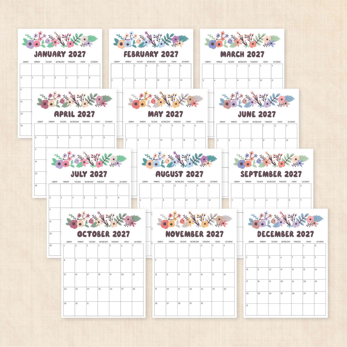 2028 calendar printable